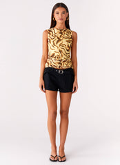 On Read Tank Top - Yellow Zebra