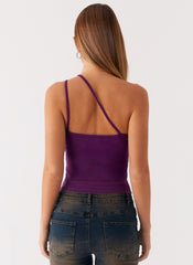 Optix Button Front Top - Plum