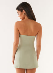 Patsie Strapless Mini Dress - Sage