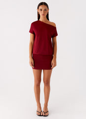 Paulie Mini Dress - Maroon