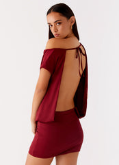 Paulie Mini Dress - Maroon