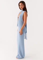 Raine Knit Maxi Dress - Blue
