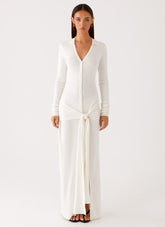 Sabetha Knit Maxi Dress - White