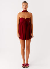 Saturn Mini Dress - Maroon