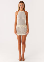 Scorpio Crochet Halter Top - Ivory