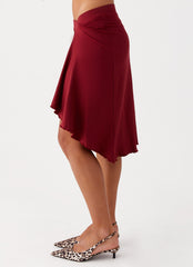 Shes A Lady Midi Skirt - Red