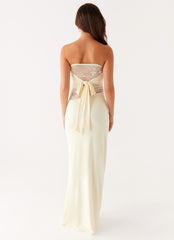 Sweet Energy Strapless Maxi Dress - Yellow