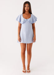 Taye Linen Mini Dress - Blue
