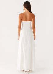 Tayla Linen Maxi Dress - White