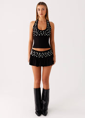Vegas Nights Low Rise Skort - Black