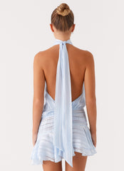 Willow Chiffon Mini Dress - Blue