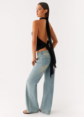 Willow Chiffon Top - Black