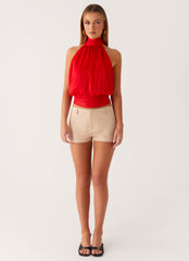 Willow Chiffon Top - Red