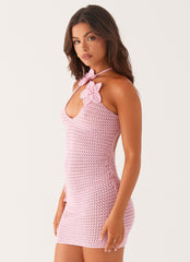 Dante Crochet Mini Dress - Pink