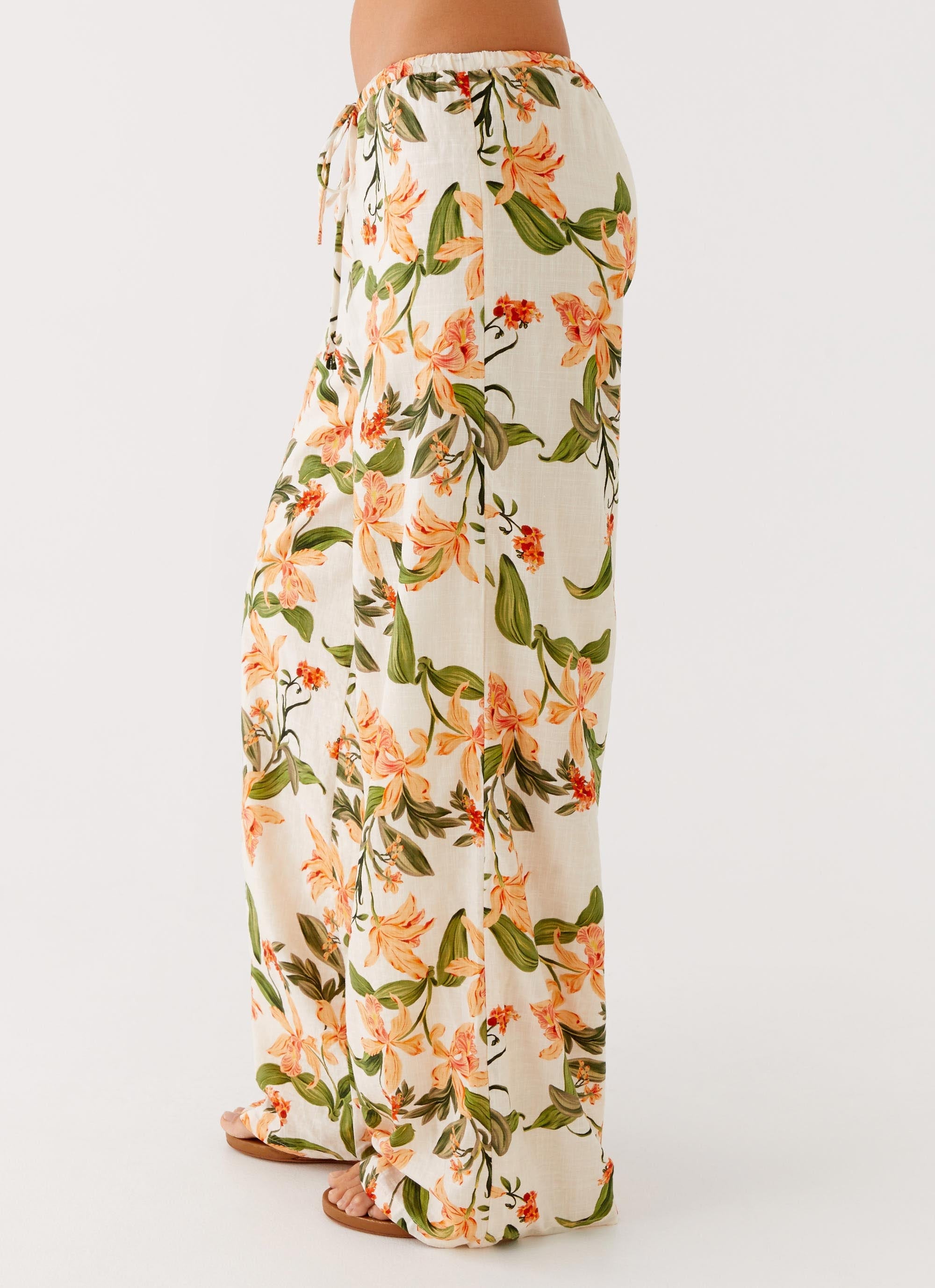Dalida Linen Pants - Floral Print