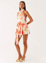 Diablo Backless Mini Dress - Mimosa Blossom