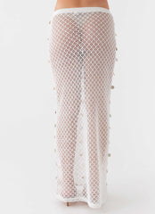 Lovina Shell Knit Maxi Skirt - White