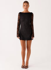 Mara Lace Mini Dress - Black