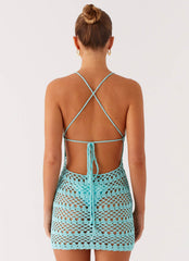 Ocean Whisper Mini Dress - Turquoise