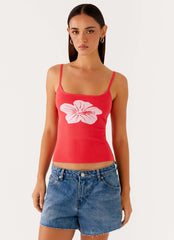 Ofira Knit Tank Top - Red Floral