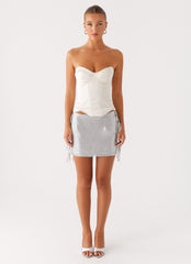 Radar Satin Corset - Ivory