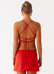 Under Heat Mini Skirt - Tomato