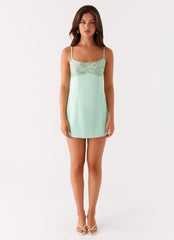Zion Beaded Mini Dress - Sage